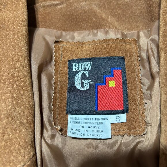 Row G Womens Small Vintage Boho Suede Fringe Jacket Split Pigskin Western Style - Picture 9 of 13